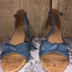 Denim Bow Heels